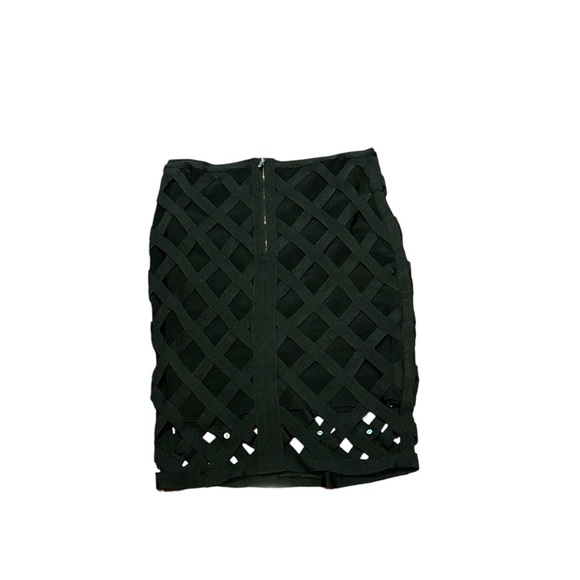 BEBE Gold Studded Criss Crossed Bodycon Skirt! - Picture 3 of 4